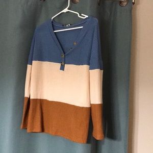 NWT thermal long sleeve vneck top